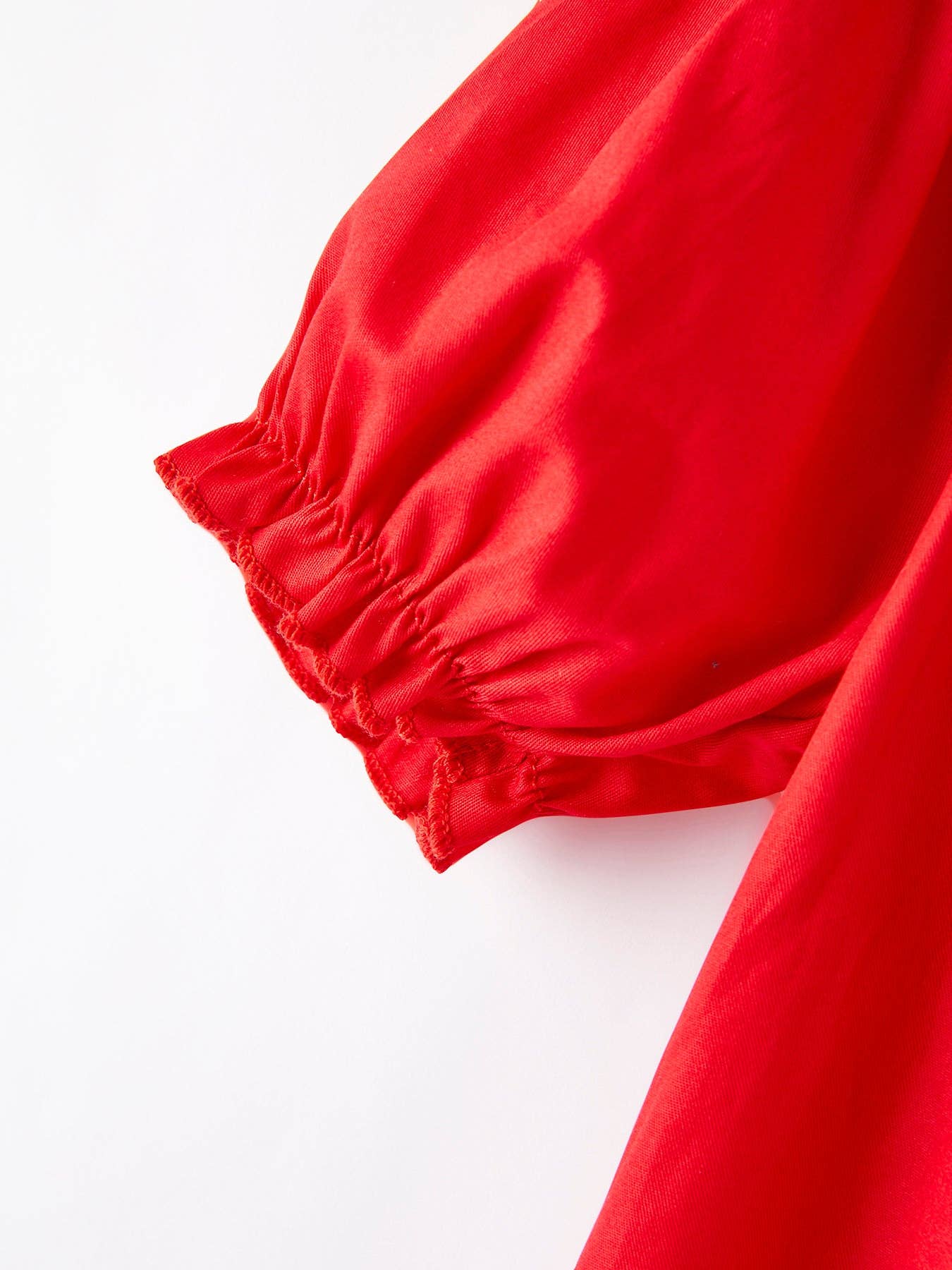 Girls Bow Smocking Embroidered Red Dress: 2