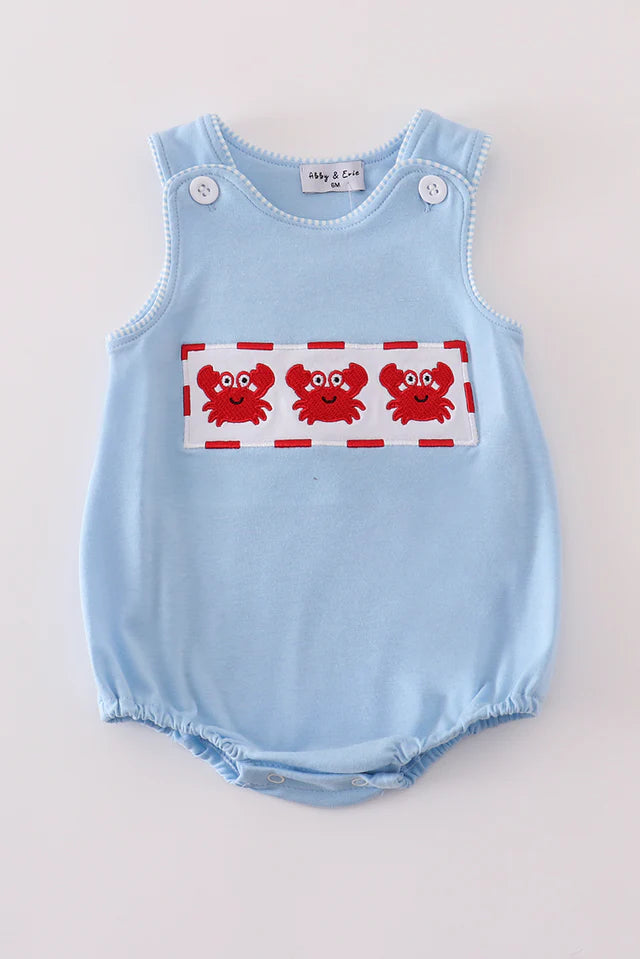 Blue crab embroidery bubble