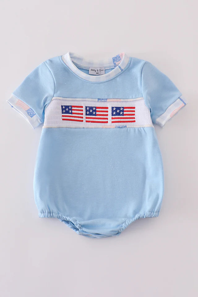 Blue flag embroidery bubble