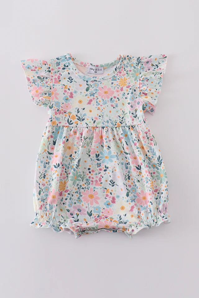 Spring blossom print ruffle bubble