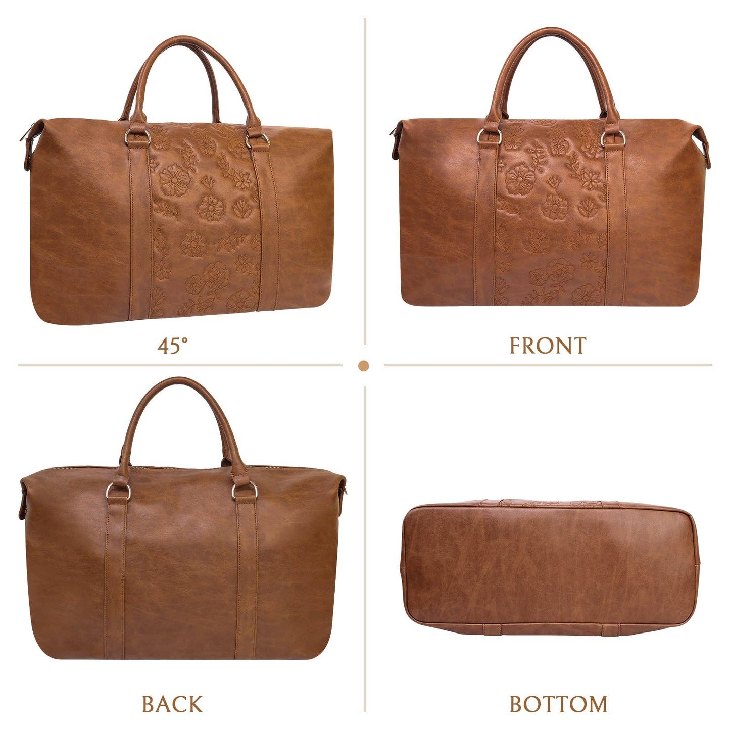 Brown PU leather Big Capacity Duffel Bag
