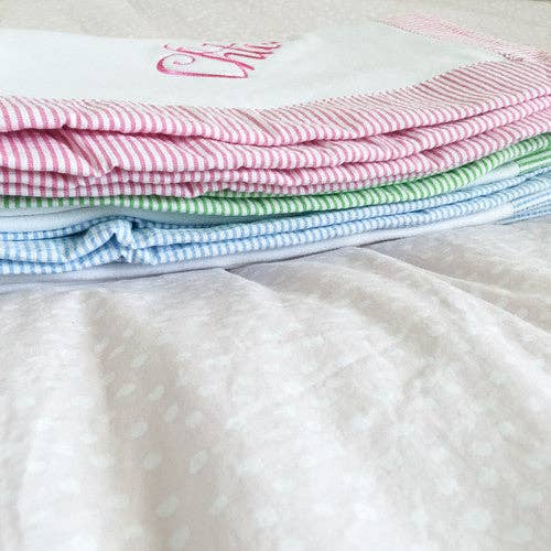 Miller Collection Baby Blanket: Blue Seersucker (miller)