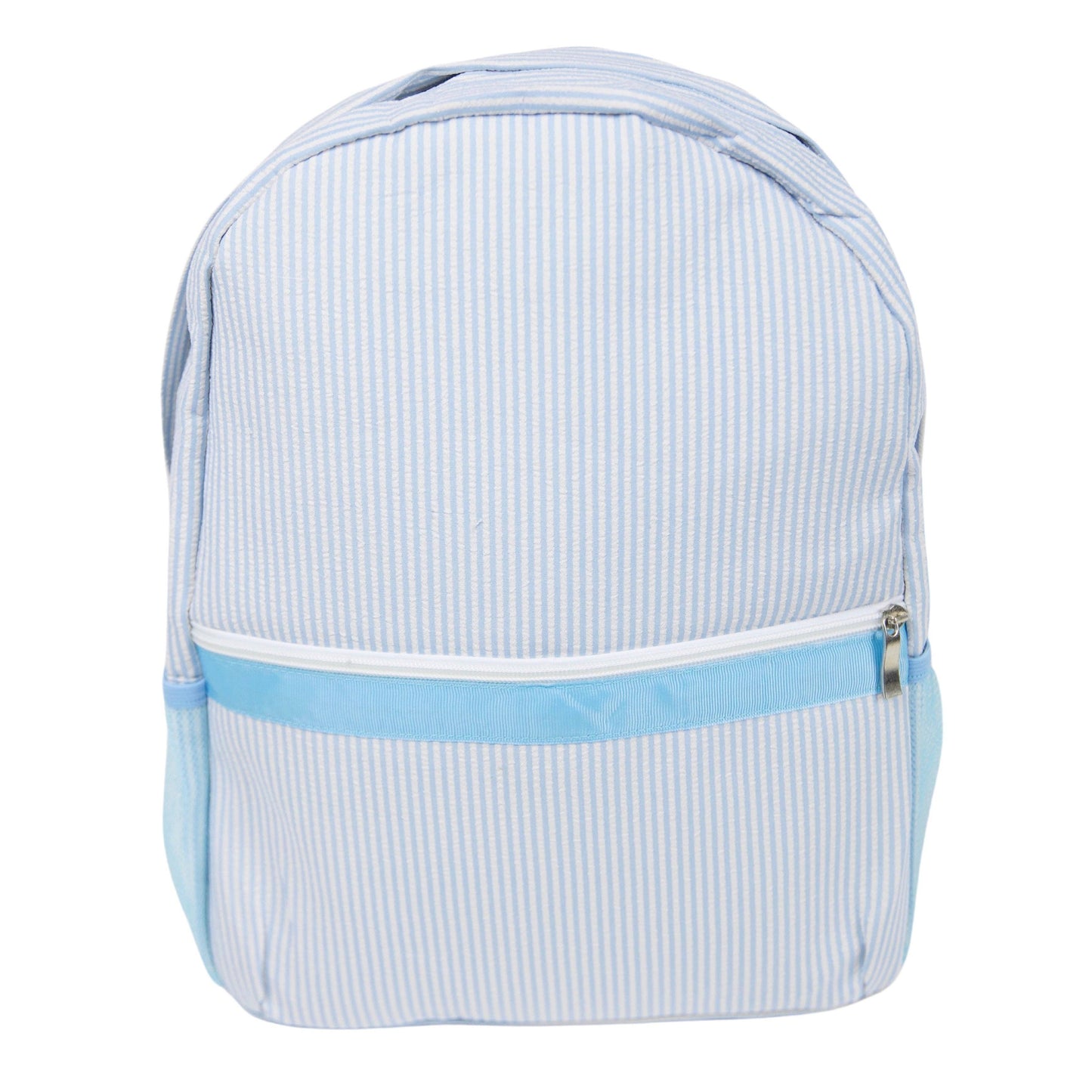 Seersucker Backpack (Full Size): Khaki Seersucker