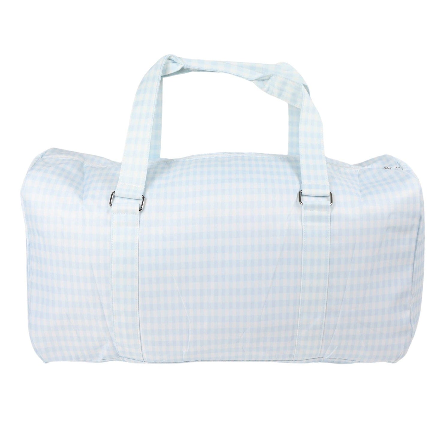 Nylon Duffle Bag: Light Pink Gingham (with ruffle)