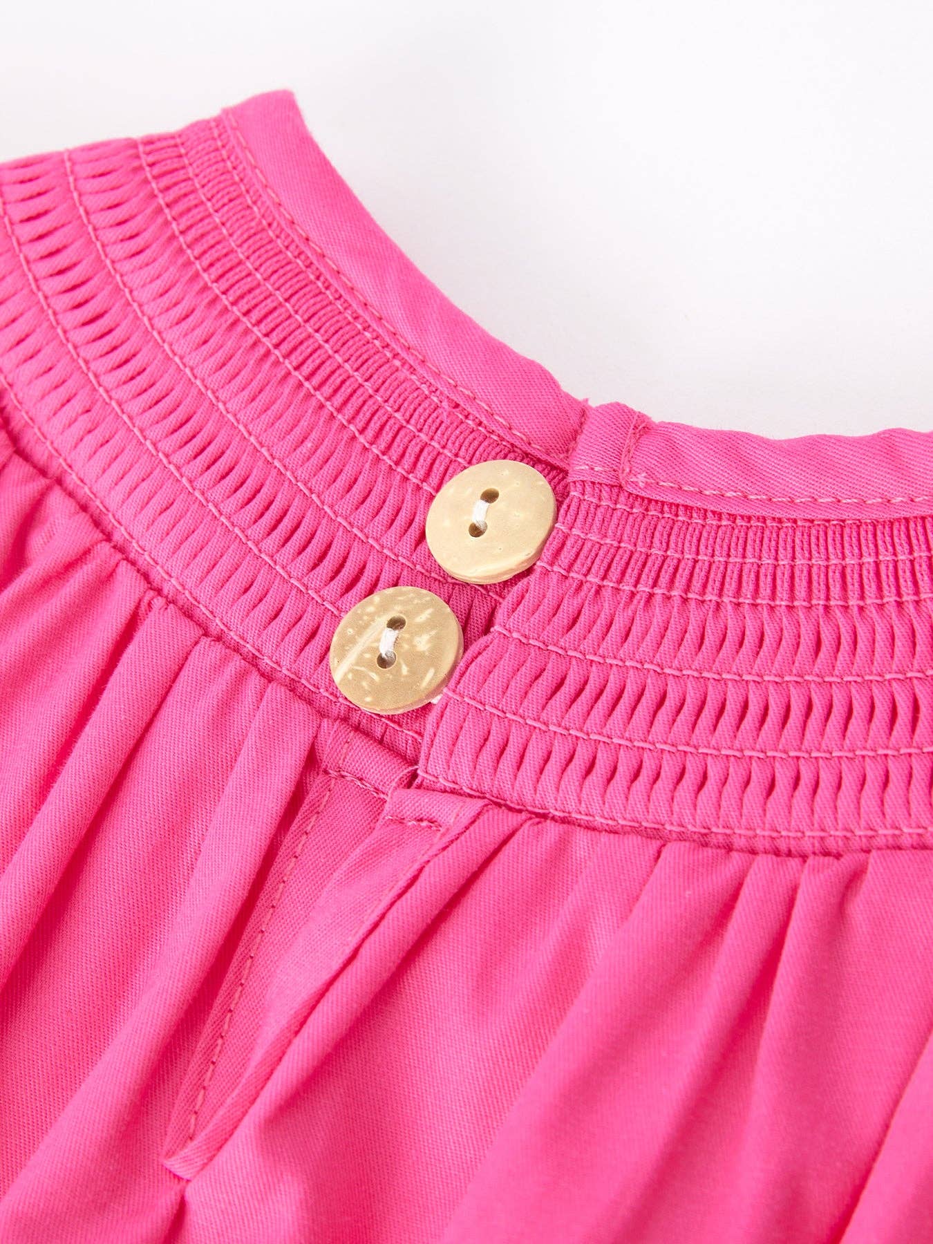 Girls Bow Smocking Embroidery Hot Pink Romper: 3M