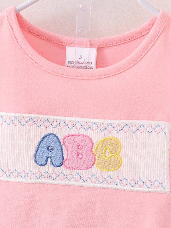 Back To School Girls "ABC" Embroidered Ruffle Set: 3