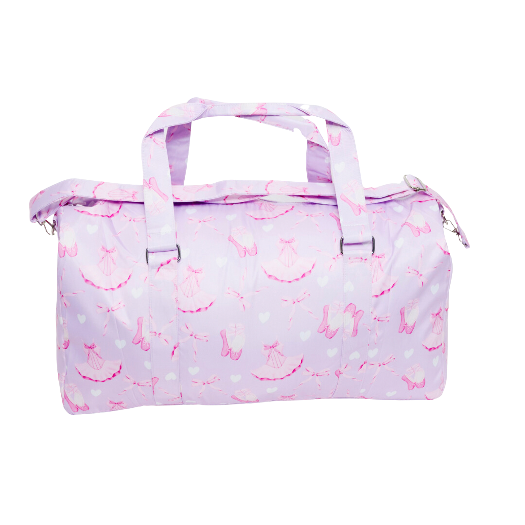 Nylon Duffle Bag: Light Pink Gingham (with ruffle)