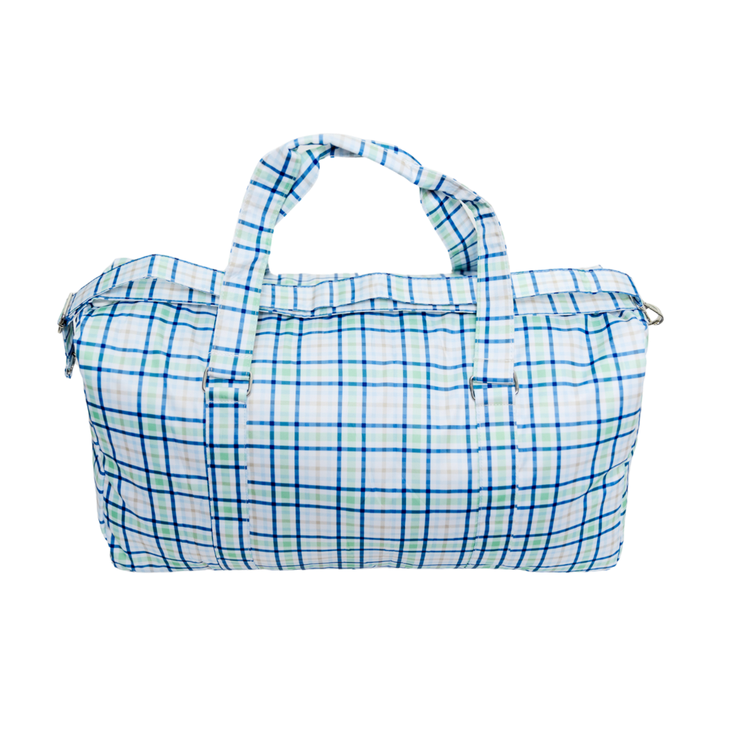 Nylon Duffle Bag: Light Pink Gingham (with ruffle)