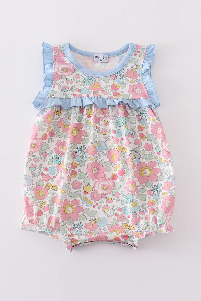 Blue floral print bubble