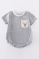 Grey deer embroidery bubble