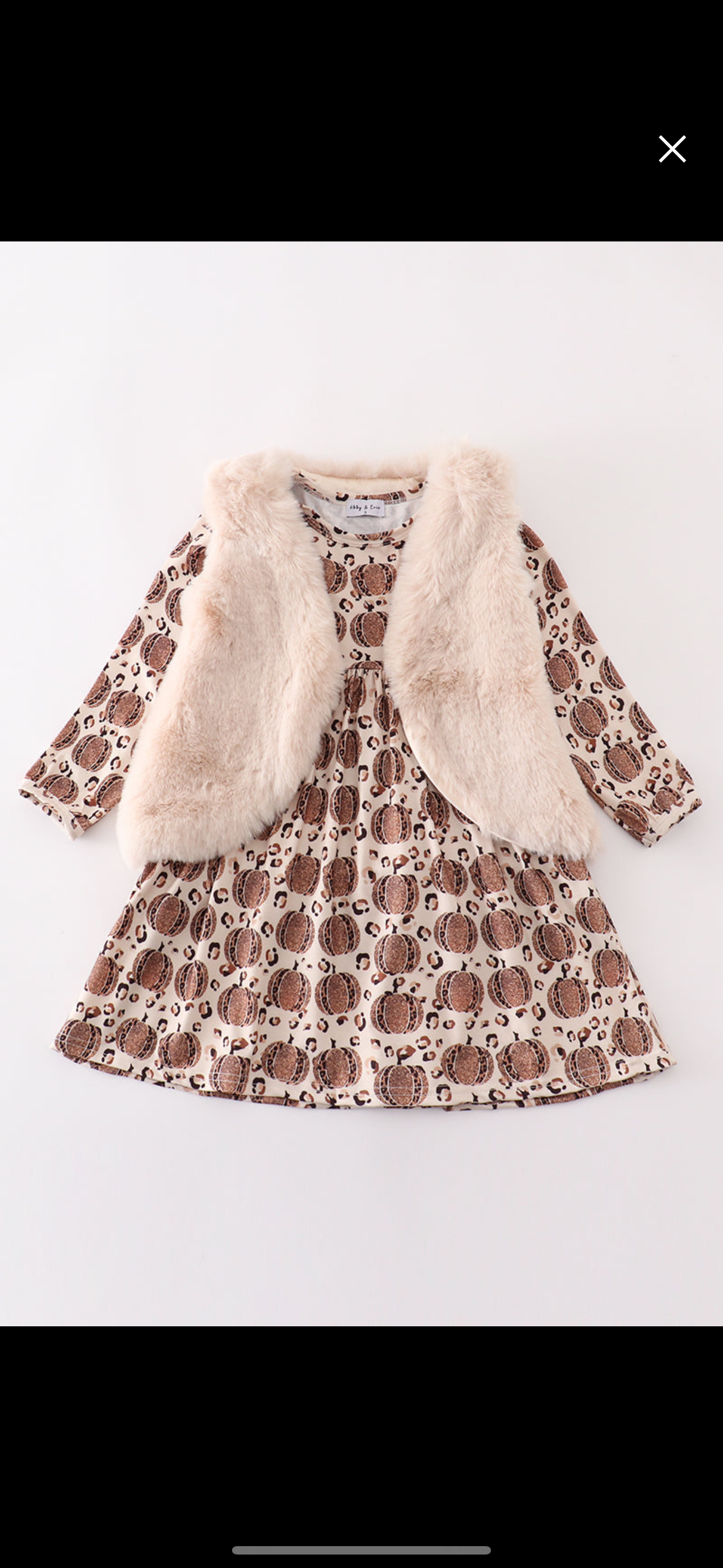 Pumpkin print vest 2pc dress set