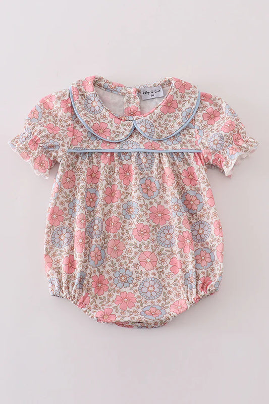 Pink floral print girl bubble