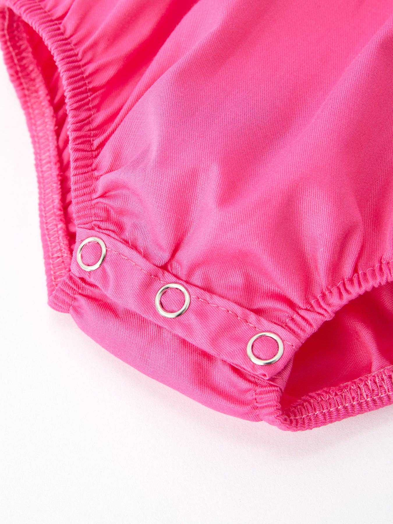 Girls Bow Smocking Embroidery Hot Pink Romper: 6M