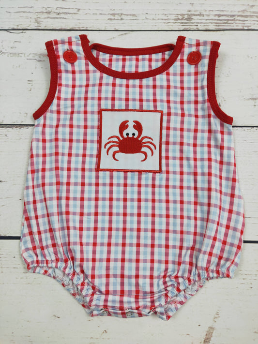 Crab Appliqué Baby Summer Bubble