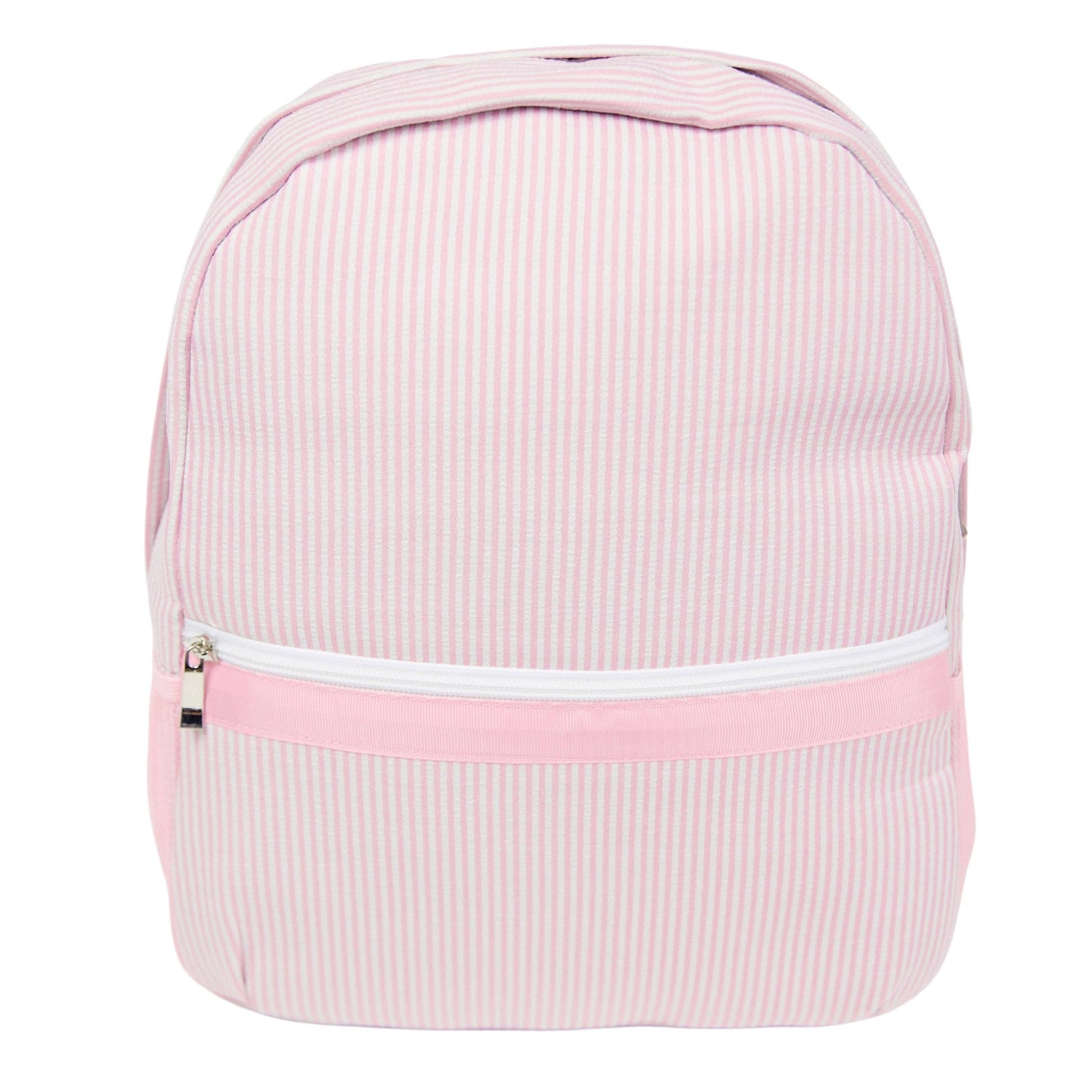 Seersucker Backpack (Full Size): Khaki Seersucker