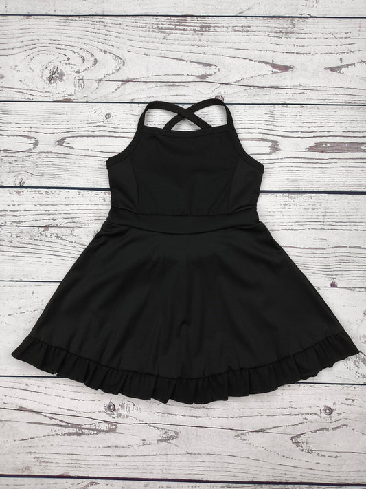 Black Girls Athletic Dress with Ruffle: 12-18M
