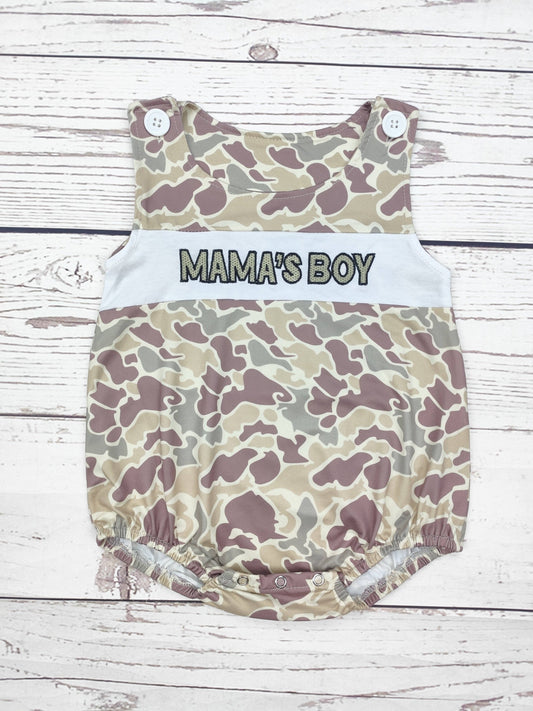 Mama's Boy Appliqué Camouflage Bubble: 6-12M