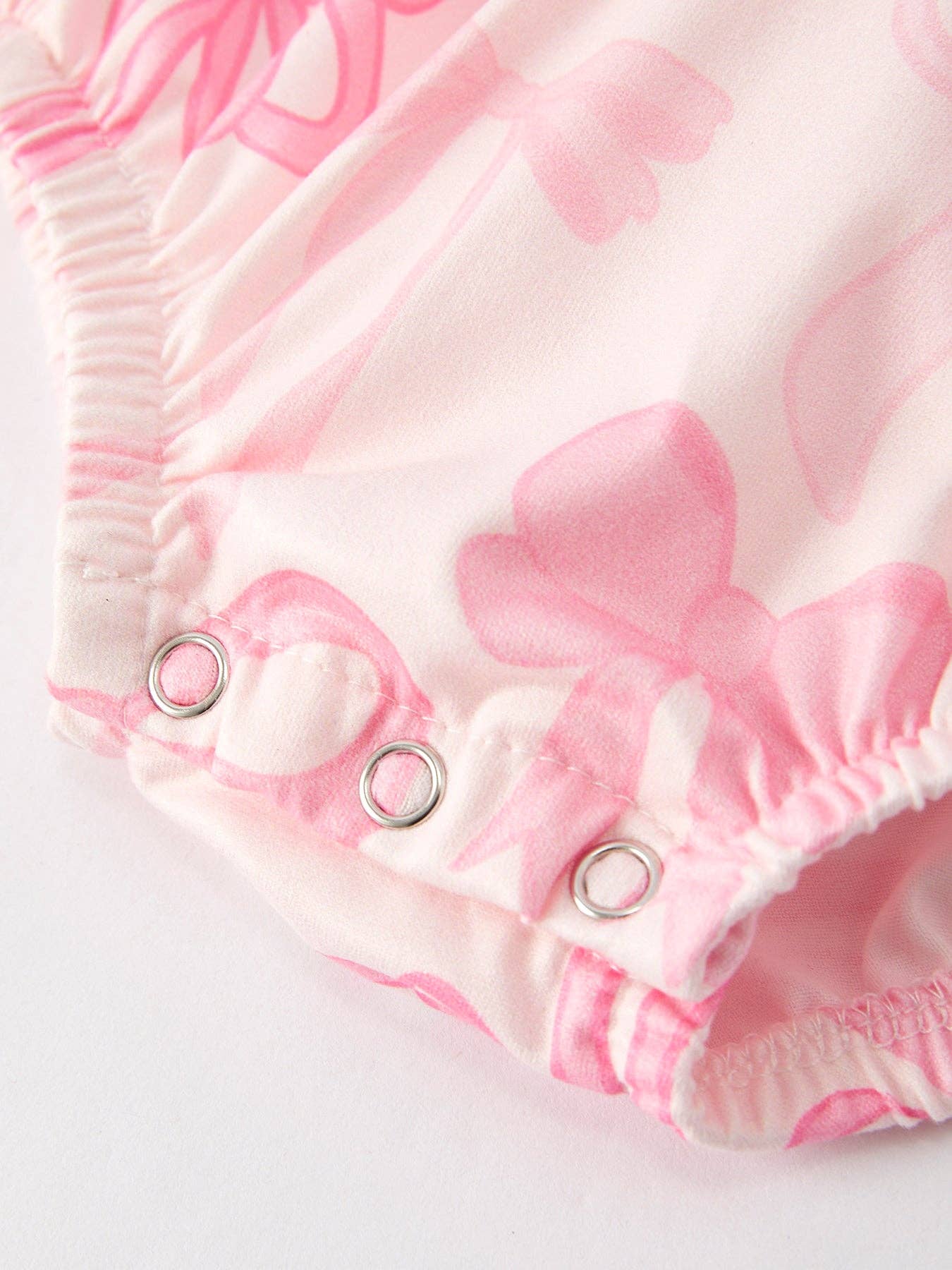 Girls Pink Bow Print Romper: 18M